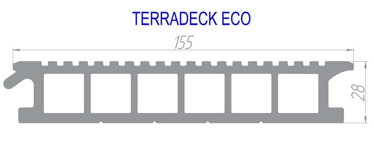 Террасная доска ДПК TERRADECK ECO светло-коричневый